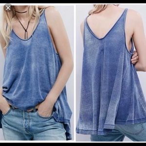 Free People waffle flowy tank worn once!